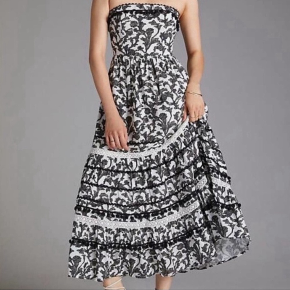 Verb Anthropogie black and white dress medium
